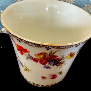 Mini Floral Porcelain Vase or Boudoir Cup